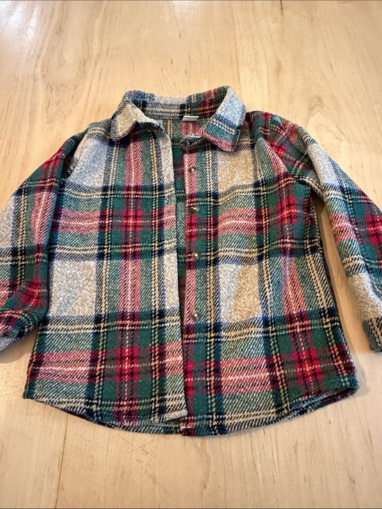 SHEIN Other - SHEIN Green & Red Plaid Button-Down Shirt
